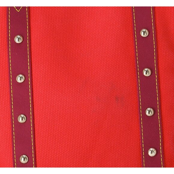 Louis Vuitton Cabas MM Antigua Tote Bag M40034 Red Rouge Canvas - Picture 5 of 11